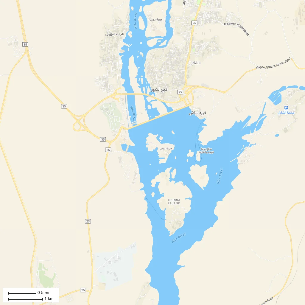 Area orientation only; arrival not mapped