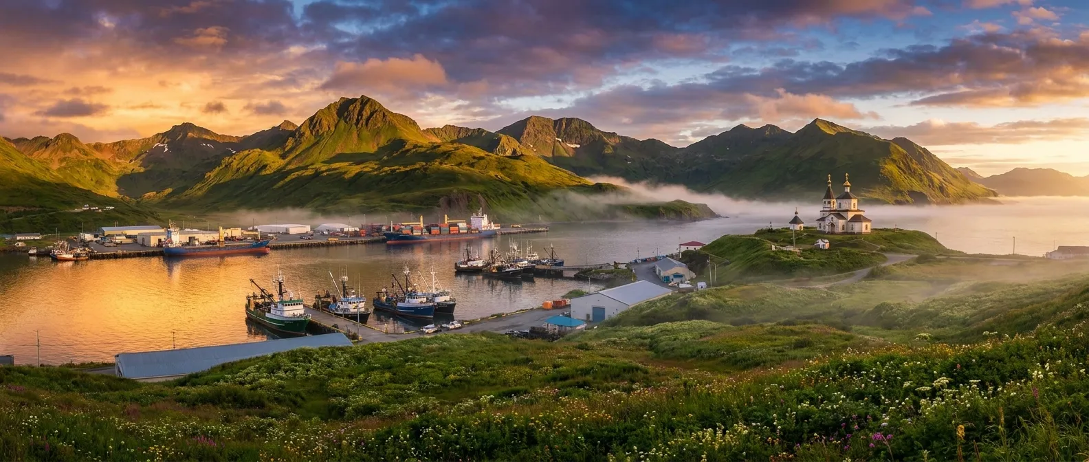 Dutch Harbor (Unalaska), Aleutian Islands, USA cruise port