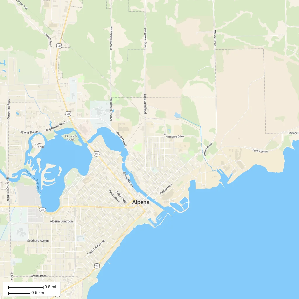 Area orientation only; arrival not mapped