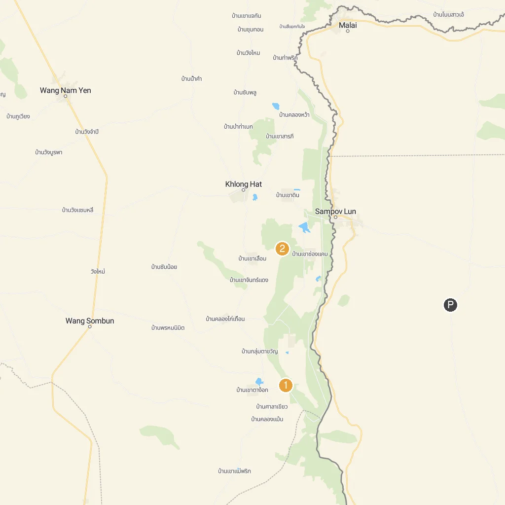 Angkor Ban, Kampong Cham Province, Cambodia map with numbered points of interest