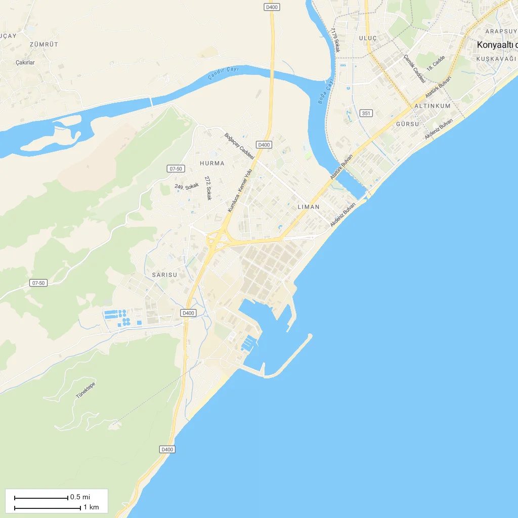 Area orientation only; arrival not mapped