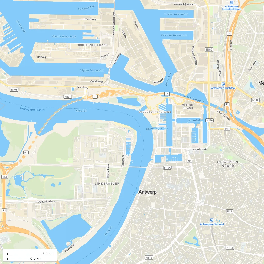 Area orientation only; arrival not mapped