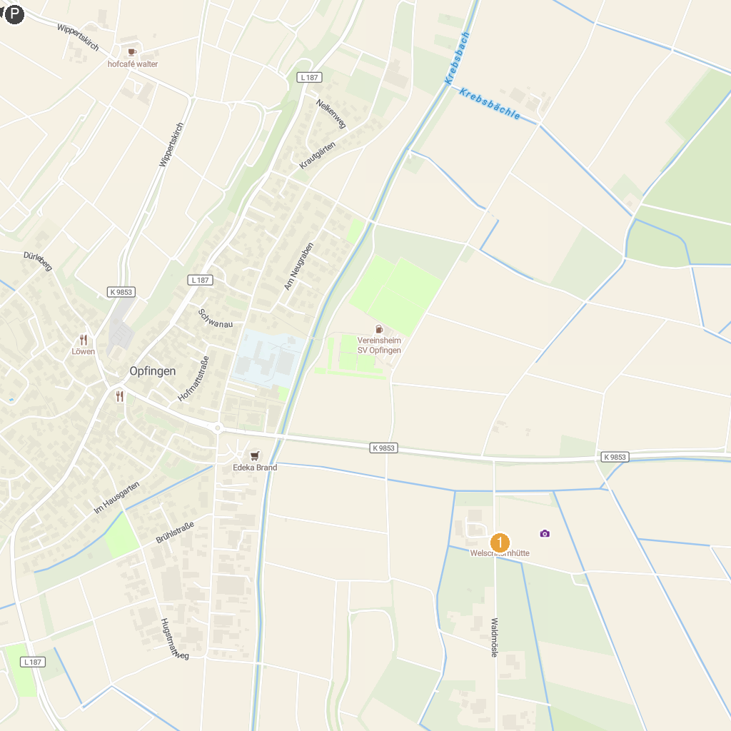 Breisach am Rhein, Baden-Württemberg, Germany map with numbered points of interest