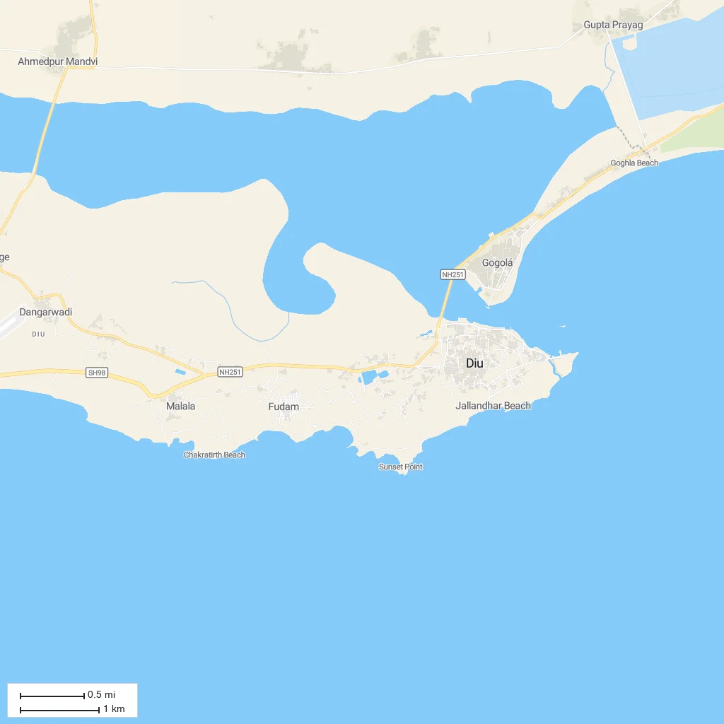 Area orientation only; arrival not mapped