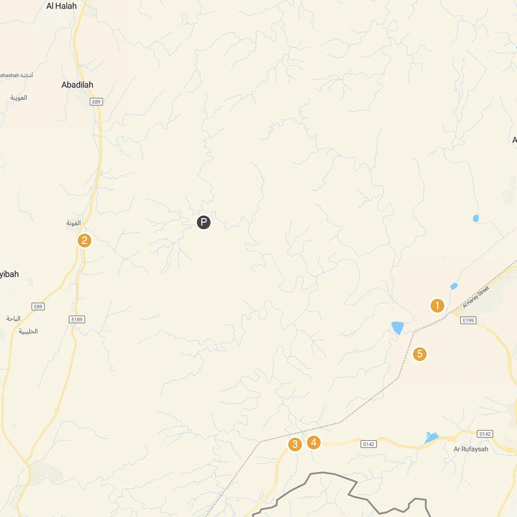 Fujairah, Fujairah Emirate, United Arab Emirates map with numbered points of interest