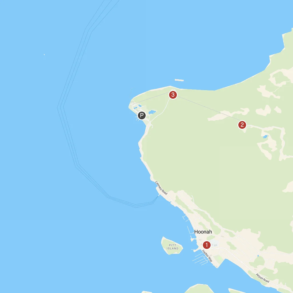 Icy Strait Point, Hoonah, Alaska, USA map with numbered points of interest