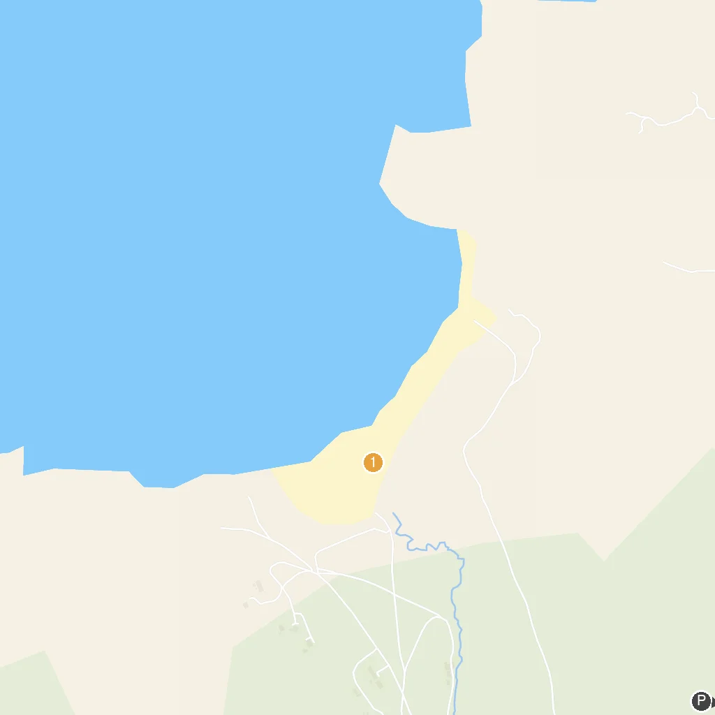 Isle of Tiree, Inner Hebrides, Scotland map with numbered points of interest