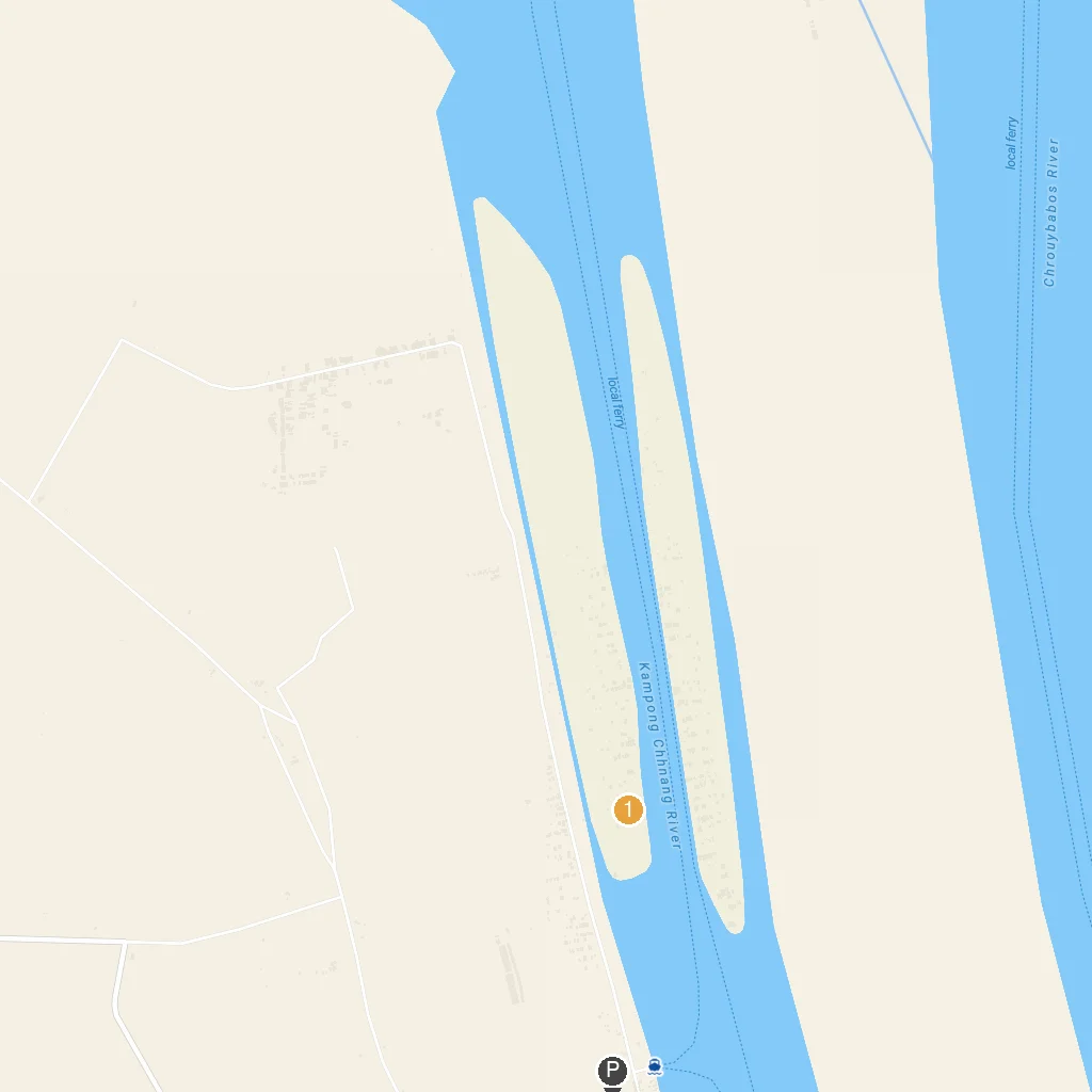 Kampong Chhnang, Kampong Chhnang Province, Cambodia map with numbered points of interest