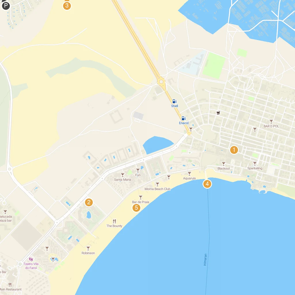Sal Island, Cape Verde map with numbered points of interest