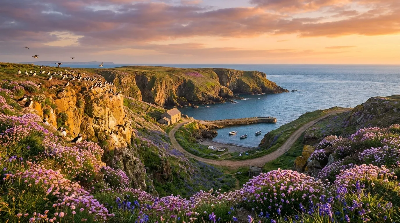 Skomer Island, Pembrokeshire, Wales, UK cruise port